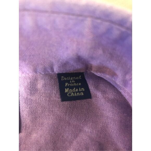 Faconnable Men’s Solid Purple Linen Long Sleeve Collared Button Up Shirt Size XL - Picture 8 of 9